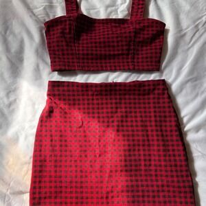 Forever 21 red and black gingham set